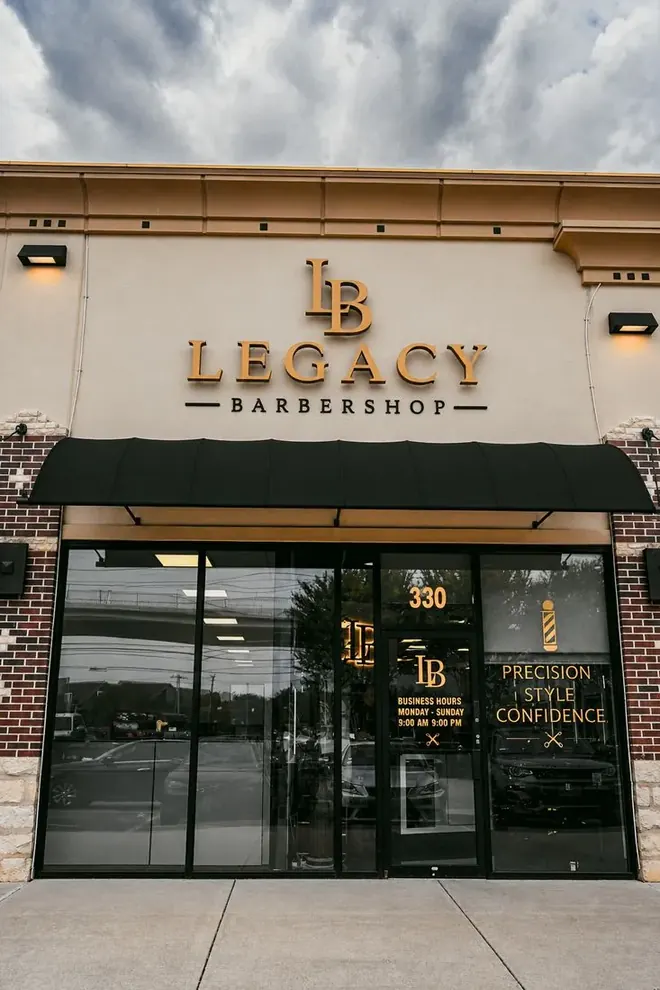 Legacy Barbershop storefront, Austin TX