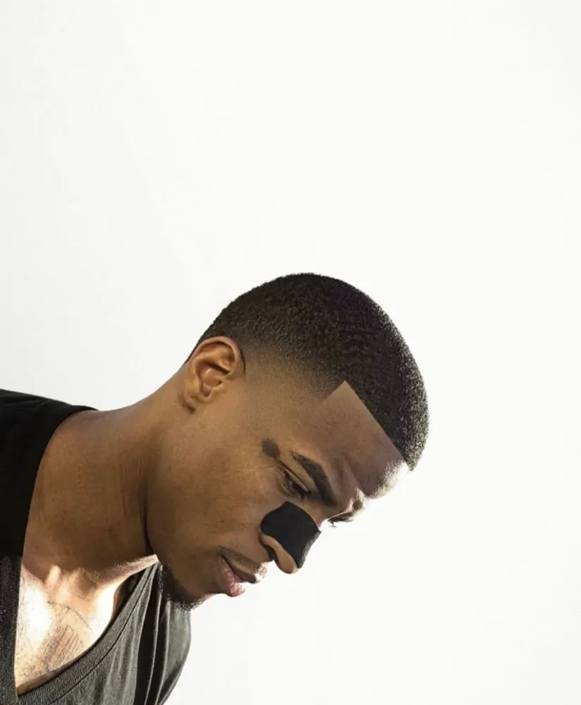 Bald fade with sharp line-up by Legacy Barbershop